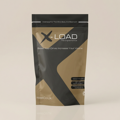 X-Load supplement package on a beige background