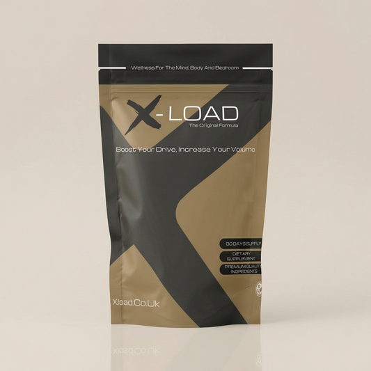 X-Load supplement package on a beige background